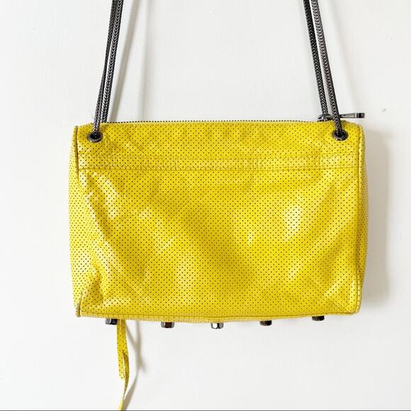 Rebecca Minkoff Yellow Perforated Studded Mac crossbody Bag - Picture 8 of 10